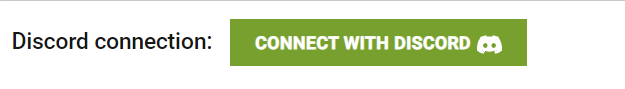 Screencap of a giant green "Connect With Discord" button.