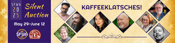 Banner ad boasting our Kaffeeklatsches for the Silent Auction